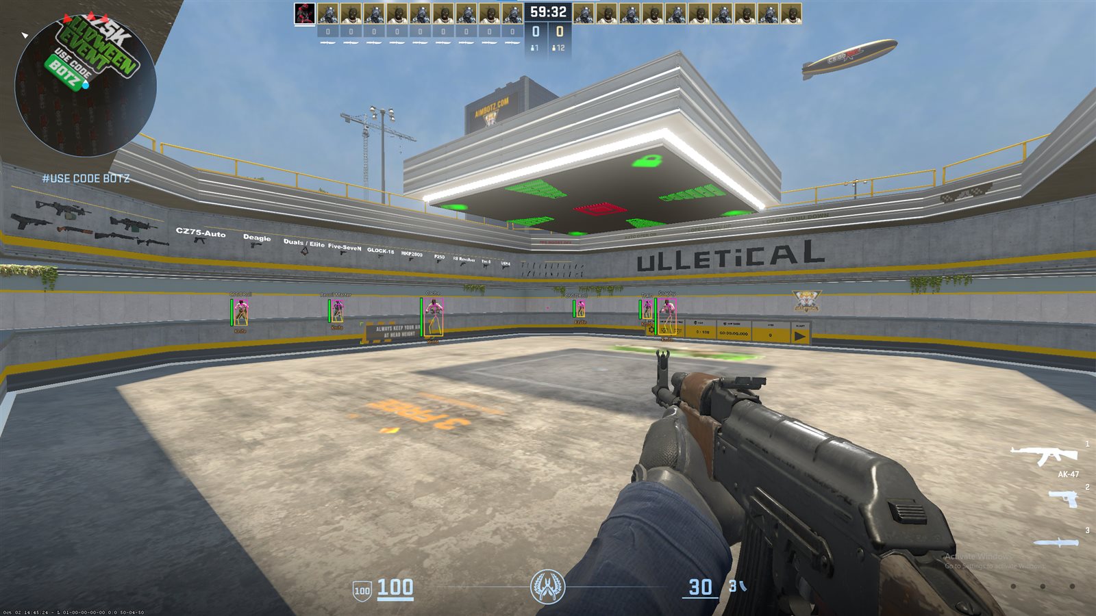 In-game view with SYSCALL on